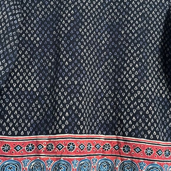 Lauren Ralph Lauren Women’s Black Multi in Abstract Print 3/4 Sleeve Shirt Sz-M - Picture 2 of 6